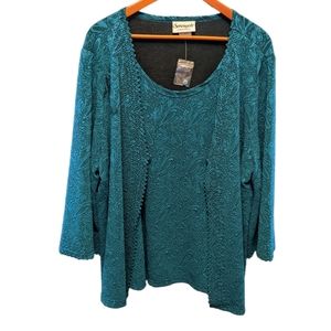 Serengeti Catalog NWOT Women's Twinset Shirt with Attached Camisole Size…